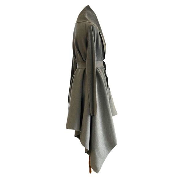 Norma Kamali Uneven Blanket Coat – Medium Heather Grey, S/36, Heavyweight - Picture 4 of 7